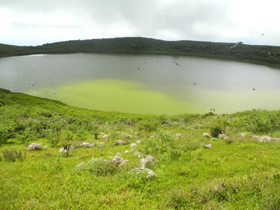 Le lac Volcan El Junco à 700 mètres d'altitude (île San Cristobal)