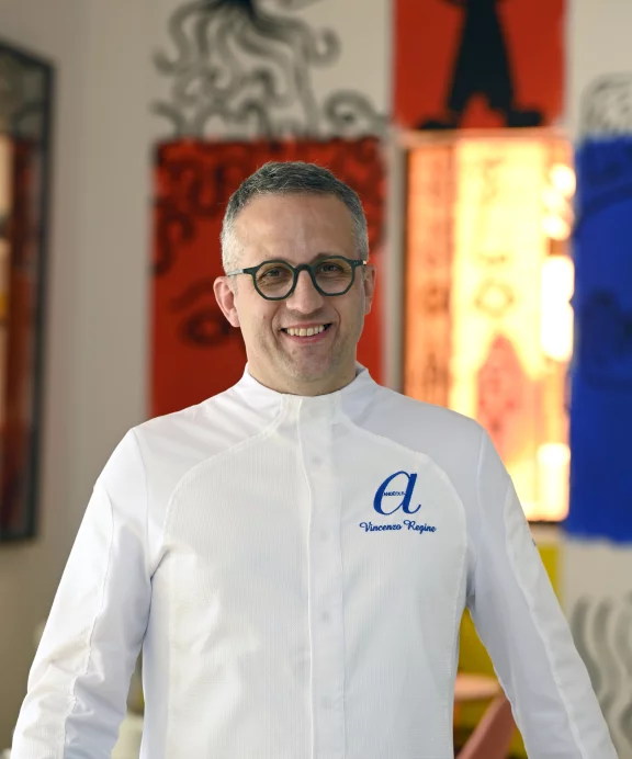 Le chef, Vincenzo Regine originaire d'une petite ile du golfe de Naples.