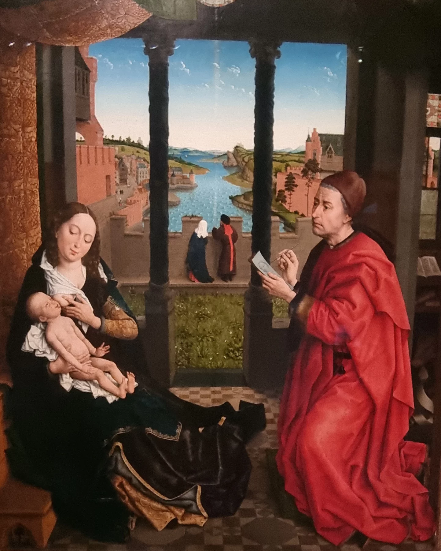 Saint-Luc dessinant la madone par Rogier van der Weyden.