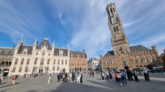 La place du Markt avec son palais provincial et son beffroi.
