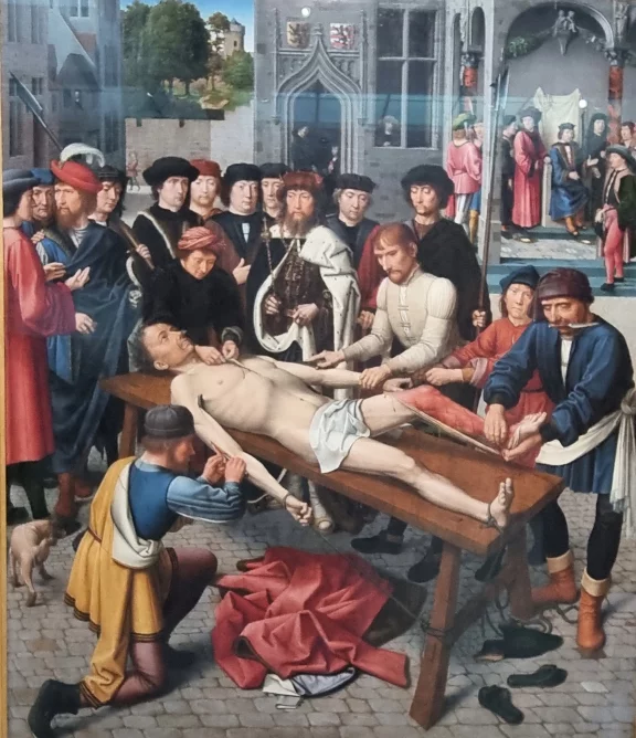 Le jugement de Cambyse, oeuvre de Gérard David réalisée en 1498 et exposée au musée Groeninge.