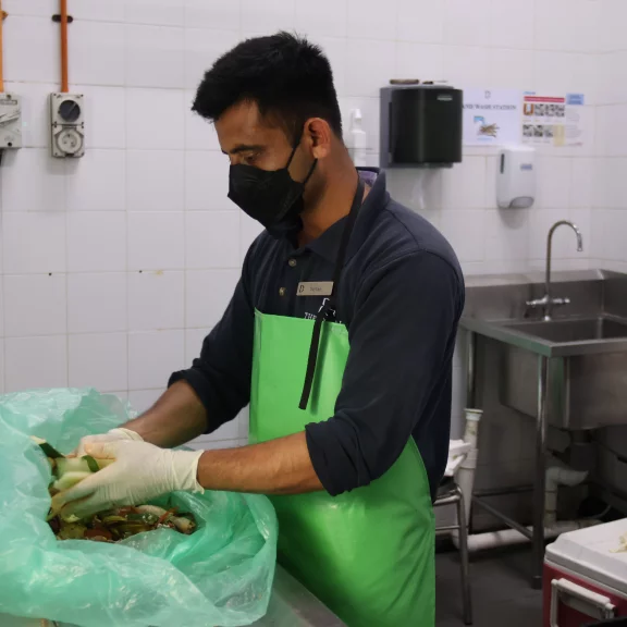 Tri des déchets humides pour le compostage.