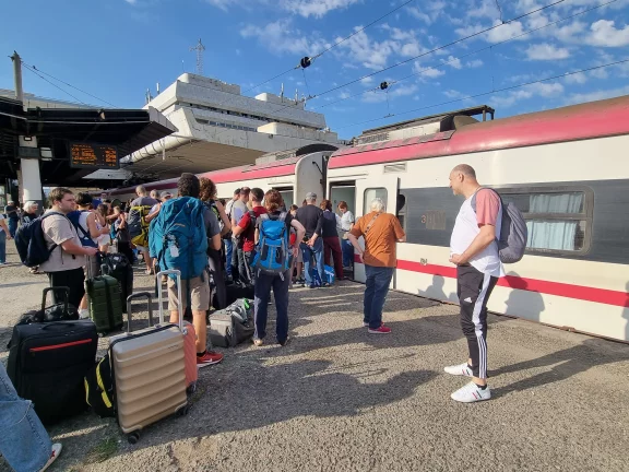 Départ en train pour Zougdidi.