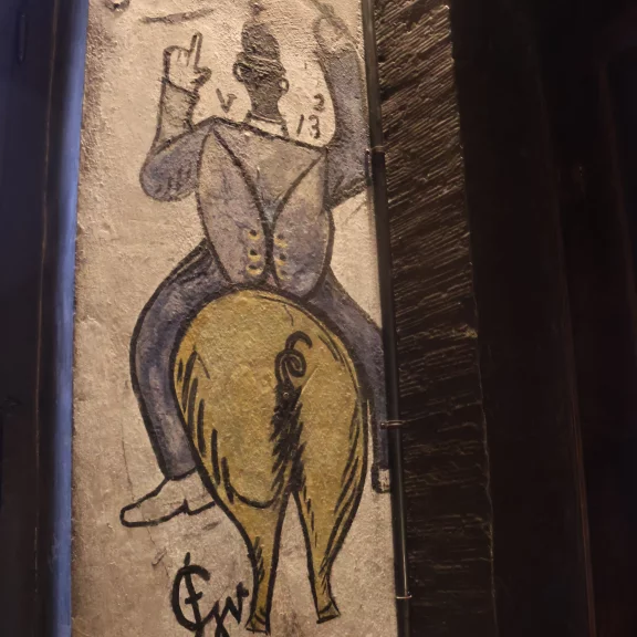 Un des méfaits des étudiants d'antan: faire s'évader le cochon du voisin.