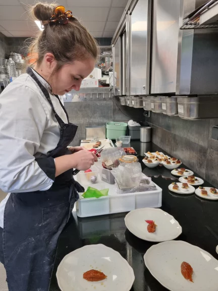 En plein préparatif.