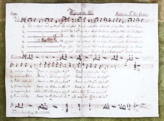 Une partition d'origine est conservée à Salzbourg.©Stille Nacht Gesellschaft/SalzburgerLand Tourismu