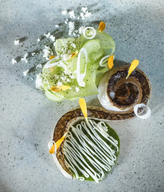 Fera du lac d'Annecy maturée et servie avec la la livèche et du raifort. Photo Matthieu Cellard.