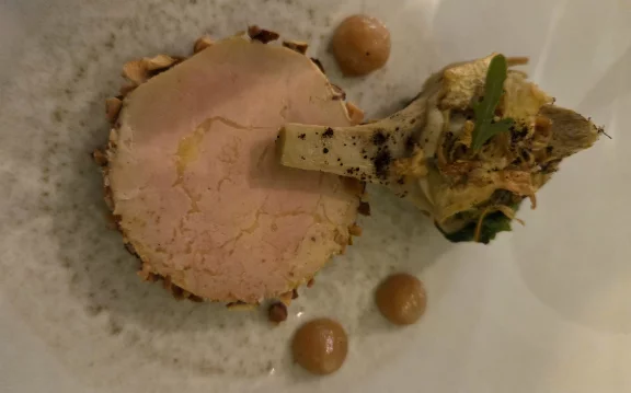 Artichaud et fois gras de canard.