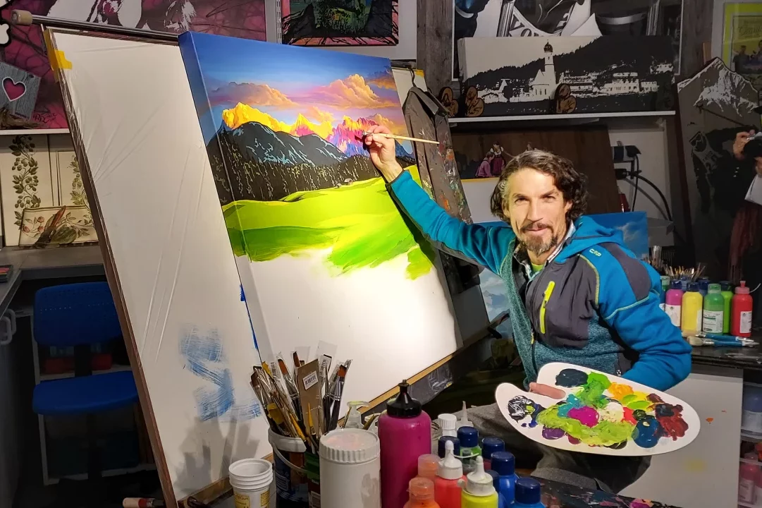 Bernhard Ludwig Rieger dans son atelier.