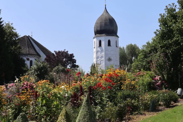 Les jardins sur la Fraueninsel, l'île des dames, au Chiemsee