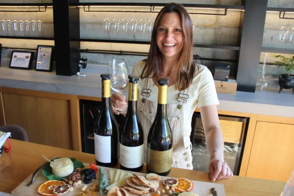 Le domaine viticole Fita Preta Winery à Evora. Dégustation avec Alexandra Leroy, épouse du vigneron d'Antonio Maçanita.