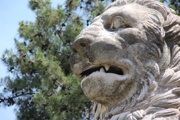 Amphipolis. Seul son lion témoigne de l'importance du site.