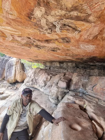 Peinture ruppestre dans les grottes d'Injalak Hill.