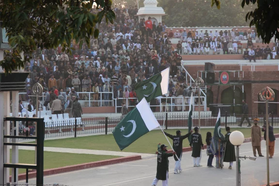 Au poste frontière à Wagah, côté pakistanais.