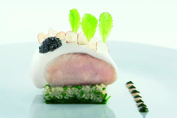 Omble chevalier mariné et fumé.