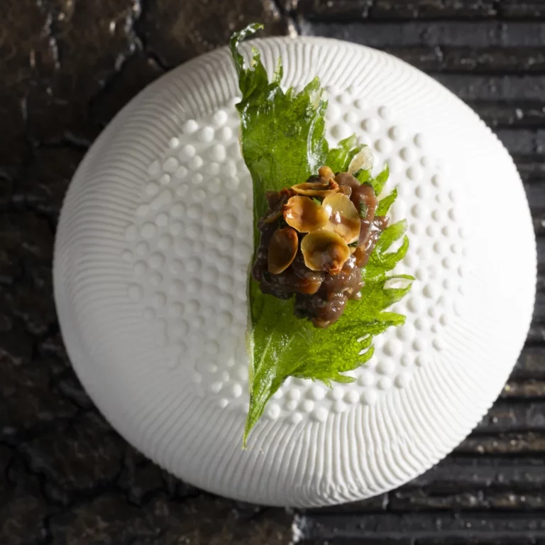 Gravelax de chevreuil, shiso.