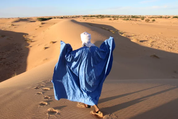 L'Adrar, le pays des hommes bleus est un désert cisaillé d'oueds et massifs dunaires.