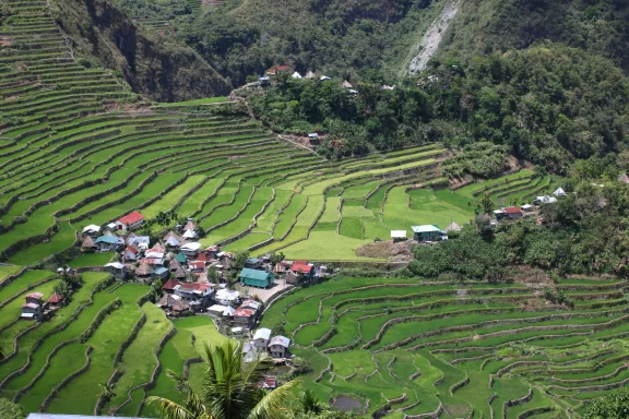 Batad, petit village des indiens coupeurs de têtes, les Ifuagos, qui ont su remodeler la montagne pour cultiver le riz en terrasses..