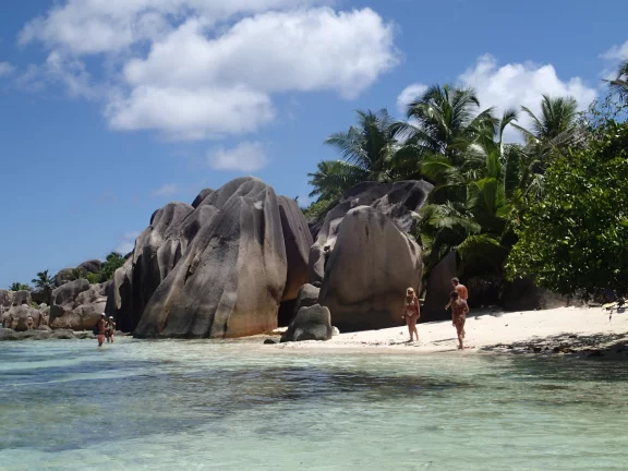 Anse Source d'argent sur La Digue, une des plus belles plages du monde.
