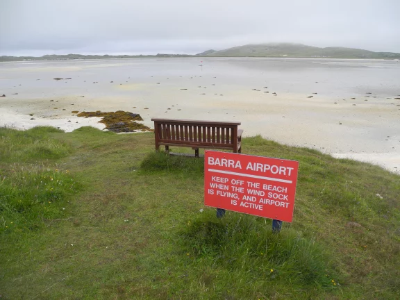La plage aéroport de l'île de Barra